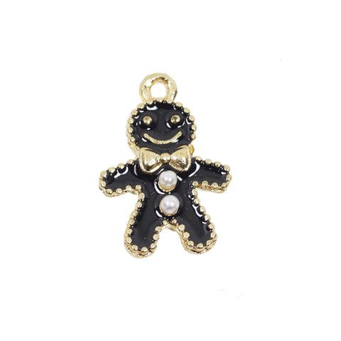 10 Pcs Gingerbread Man Enamel Charm Craft Supplies