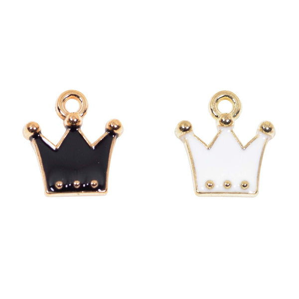 10 Pcs Tiny Crown Enamel Charm Craft Supplies