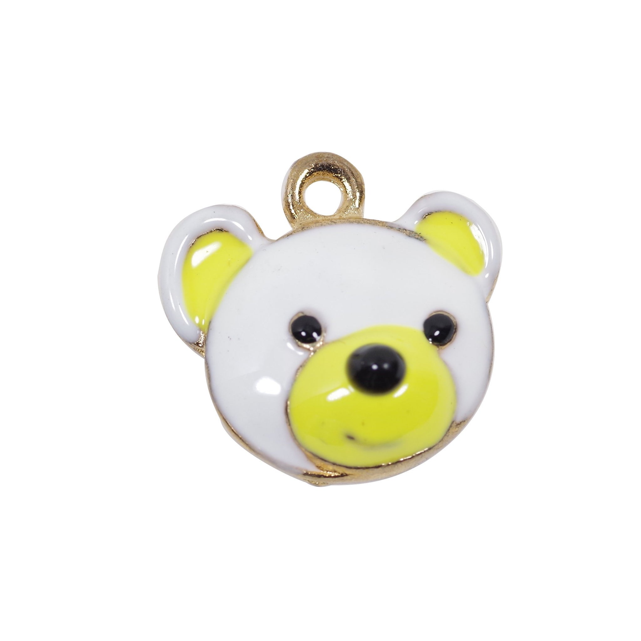 10 Pcs Yellow Bear Enamel Charm Craft Supplies