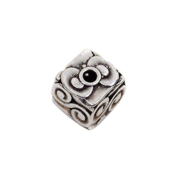 Vintage 925 Sterling Silver Cube Spacer Bead