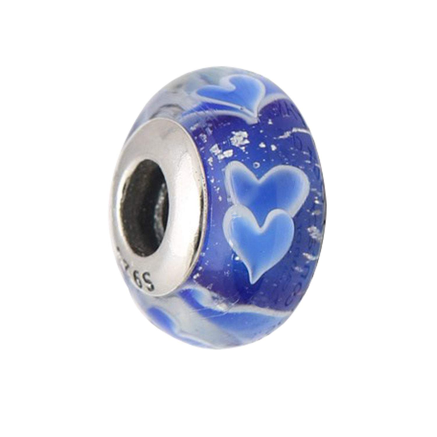 Blue Heart Pandora Charm 925 Sterling Sliver Spacer Bead Fits Pandora Bracelet