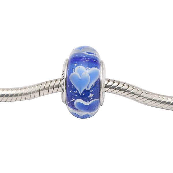 Blue Heart Pandora Charm 925 Sterling Sliver Spacer Bead Fits Pandora Bracelet