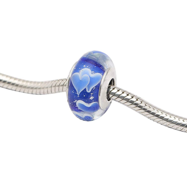 Blue Heart Pandora Charm 925 Sterling Sliver Spacer Bead Fits Pandora Bracelet