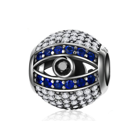 925 Sterling Silver Blue Evil Eye Charm Fits Pandora Bracelet