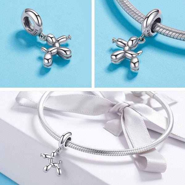 925 Sterling Silver Balloon Dog Charm Fits Pandora Bracelet