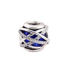 Blue Bead Pandora Charm 925 Sterling Sliver Spacer Bead Fits Pandora Bracelet