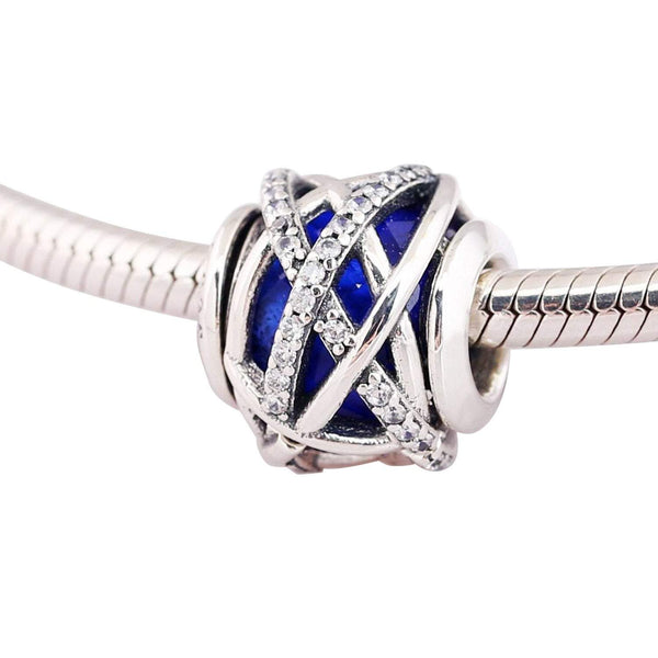 Blue Bead Pandora Charm 925 Sterling Sliver Spacer Bead Fits Pandora Bracelet