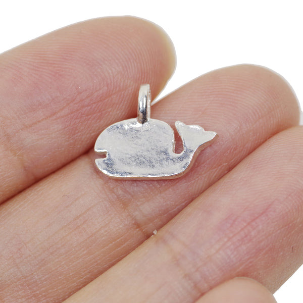 2 Pcs 925 Sterling Silver Dolphin Charm for Jewelry Making