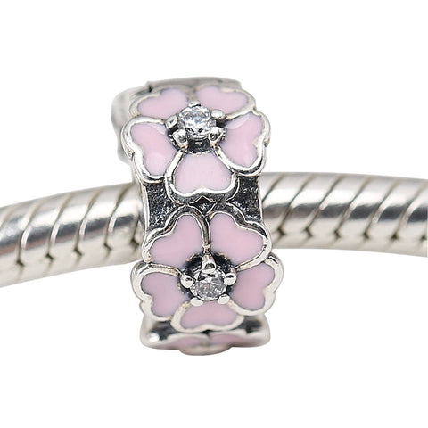 Flower Pandora Stopper Bead 925 Sterling Sliver Spacer Bead Fits Pandora Bracelet