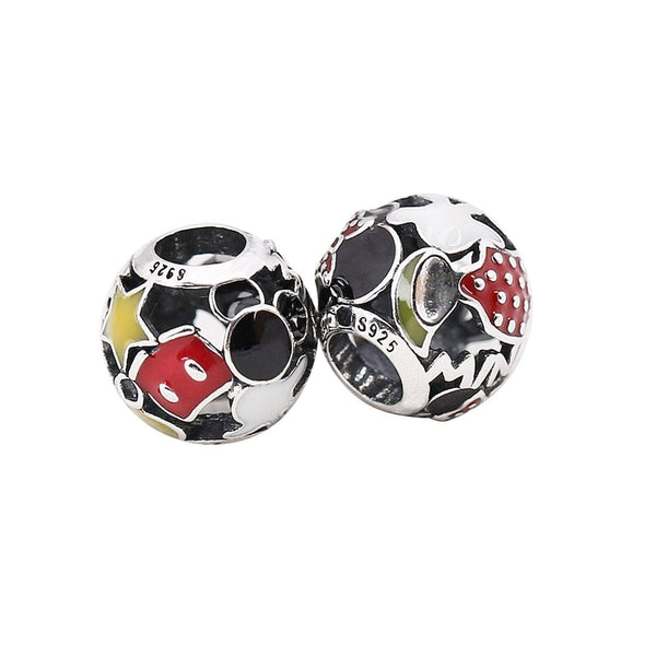 Mickey Minnie Mouse Charm 925 Sterling Sliver Spacer Bead Fits Pandora Bracelet