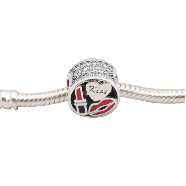 Lipstick Pandora Charm 925 Sterling Sliver Spacer Bead Fits Pandora Bracelet