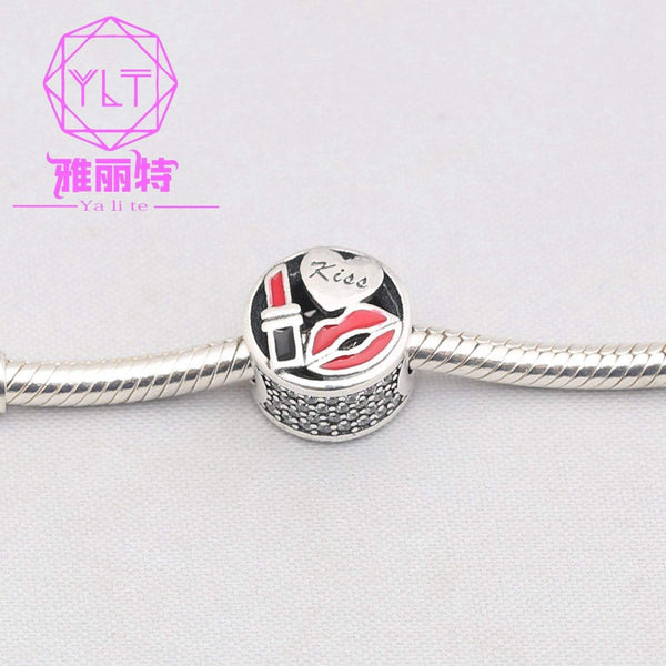 Lipstick Pandora Charm 925 Sterling Sliver Spacer Bead Fits Pandora Bracelet