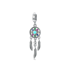 925 Sterling Silver Feather Charm Bead for Bracelet Pendant