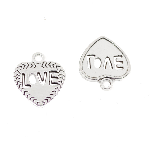 10 Pcs Love Charm Antique Alloy Jewelry Pendant