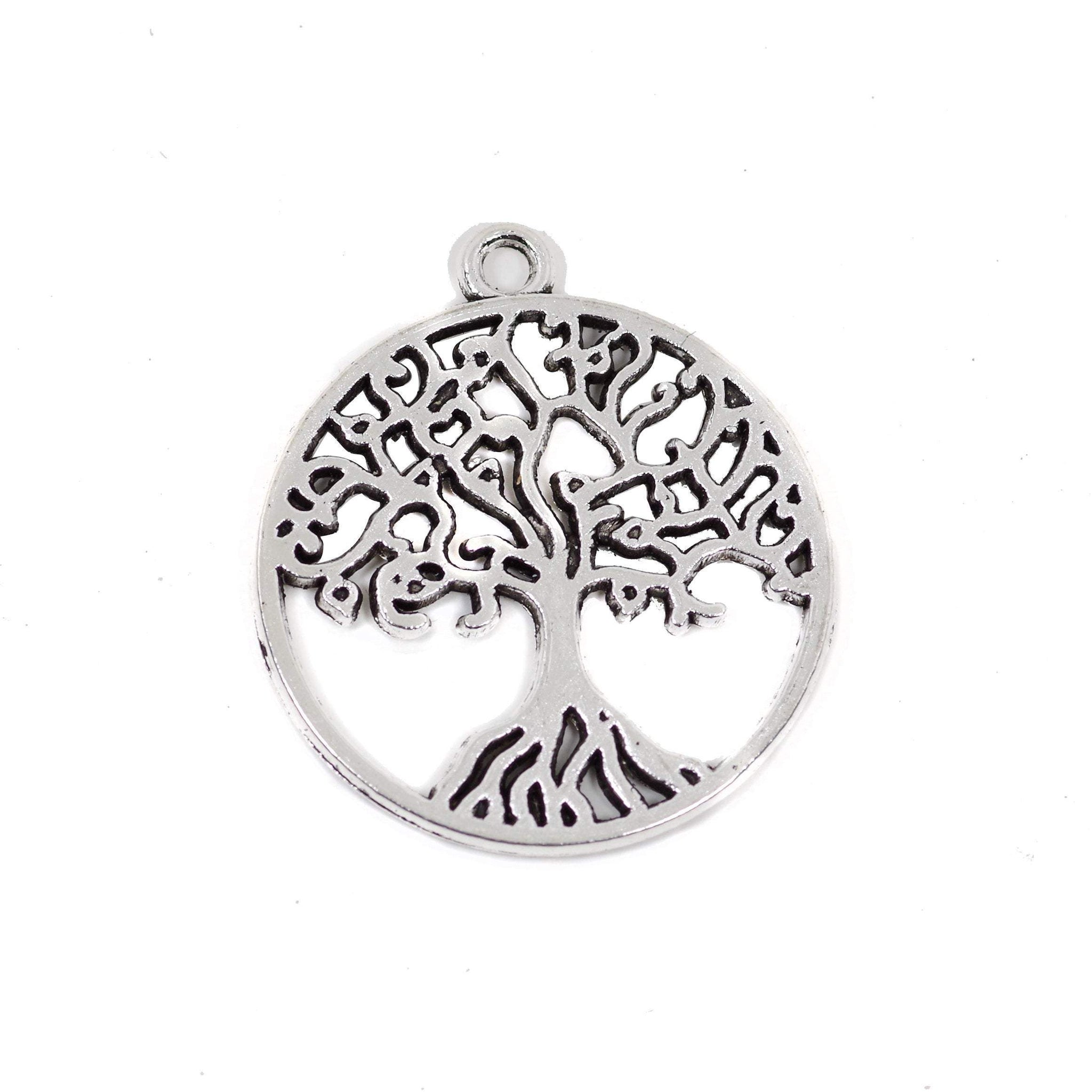 10 Pcs Tree Charm Pendant Antique Alloy, Double side