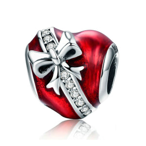 925 Sterling Silver Love Gift Box Charm Bead for Bracelet Pendant