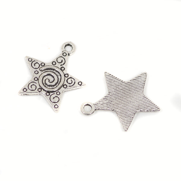10 Pcs Star Charm Antique Alloy Jewelry Pendant