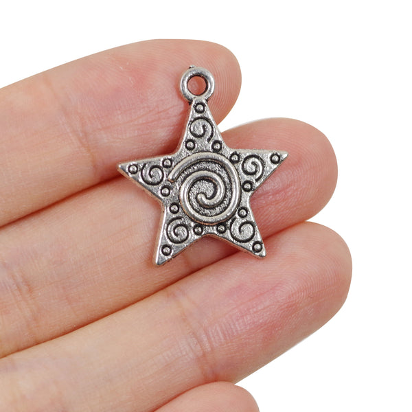 10 Pcs Star Charm Antique Alloy Jewelry Pendant