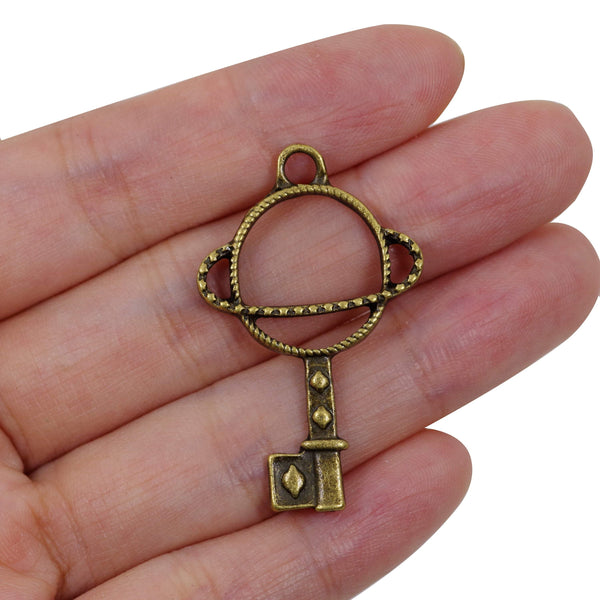 10 Pcs Ocean Key Charm Antique Bronze Jewelry Pendant