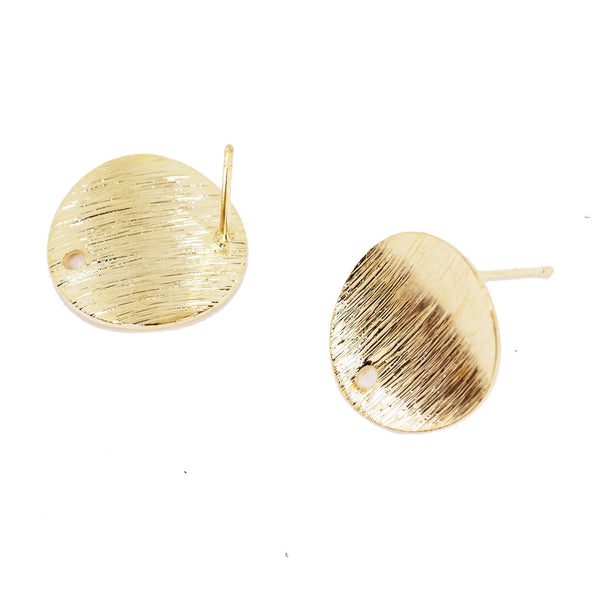 4 Pcs Gold Plated Ear Studs for Jewelry Making