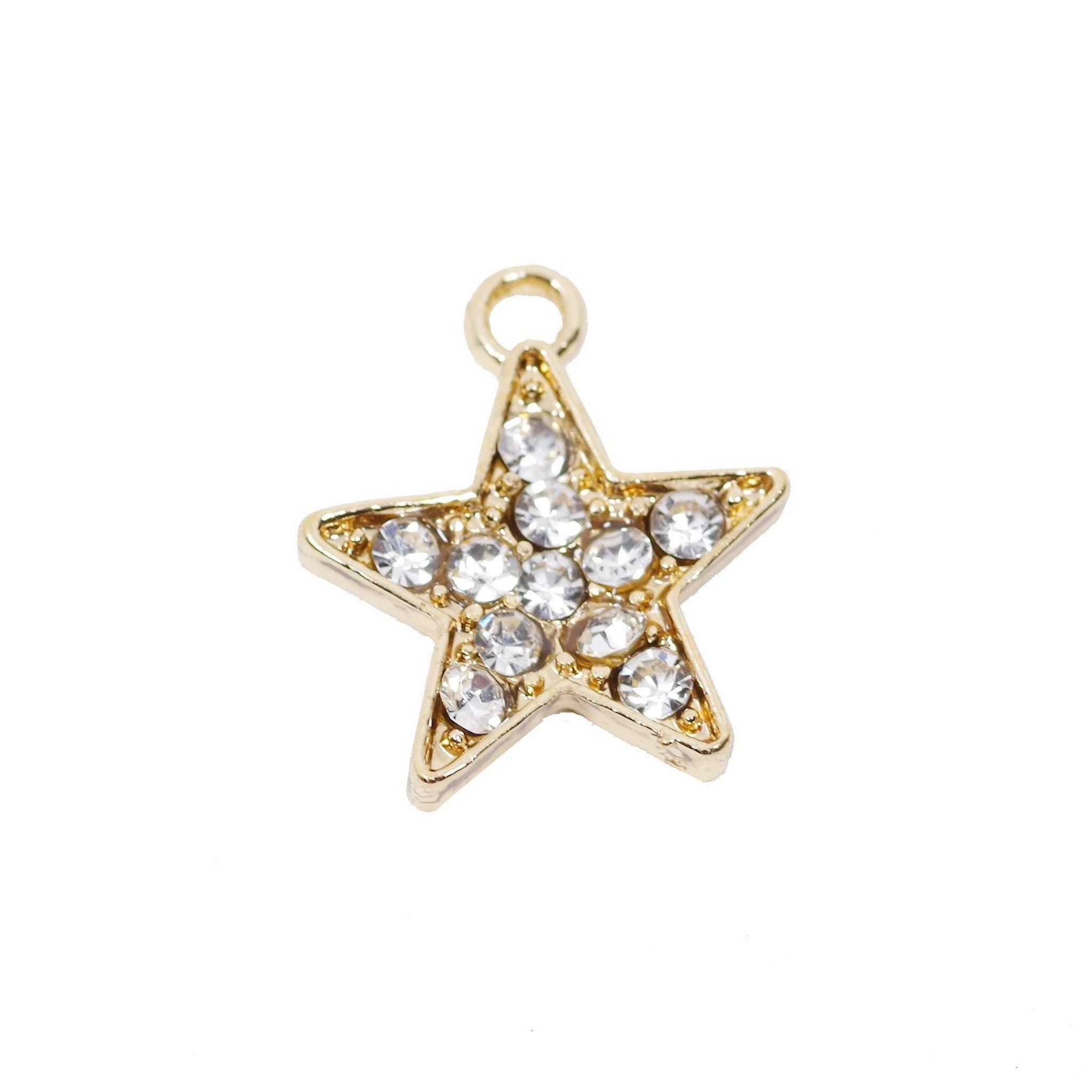 4 Pcs Gold Plated Star Charm for Jewelry Making