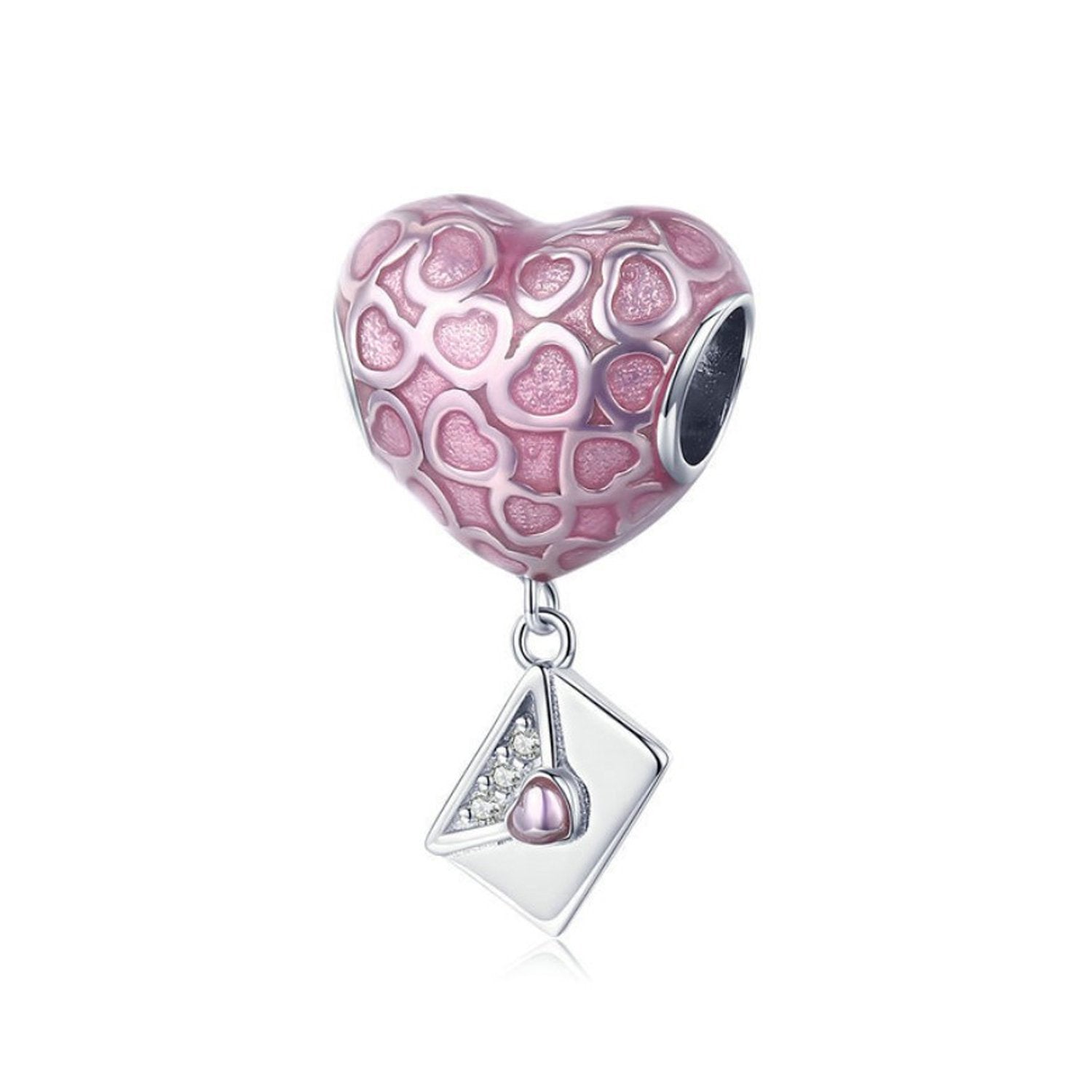 925 Sterling Silver Love Envelop Charm Bead for Bracelet Pendant