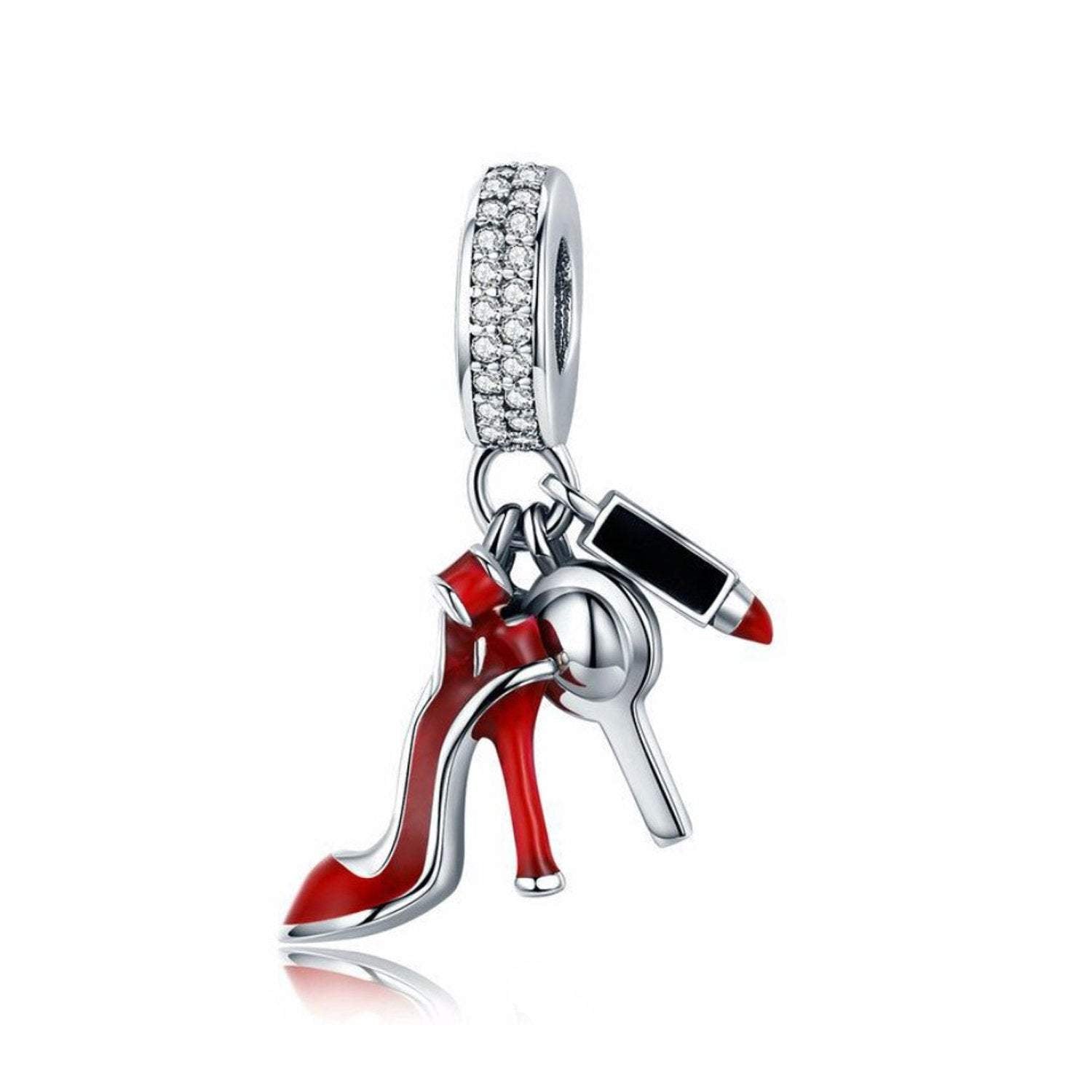 925 Sterling Silver High Heel Charm Bead for Bracelet Pendant