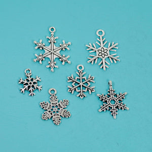 6 Pcs Bulk Wholesale Snowflake Charms