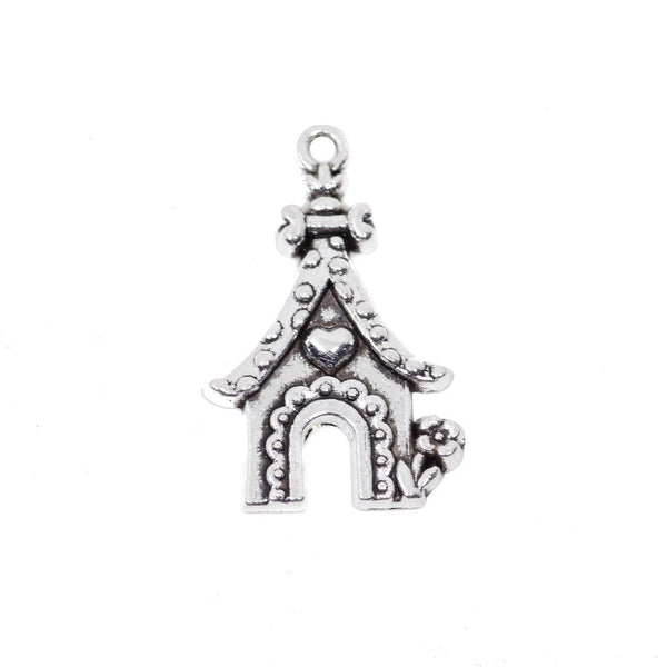 10 Sweet House Charms Antique Silver Tone Pendant