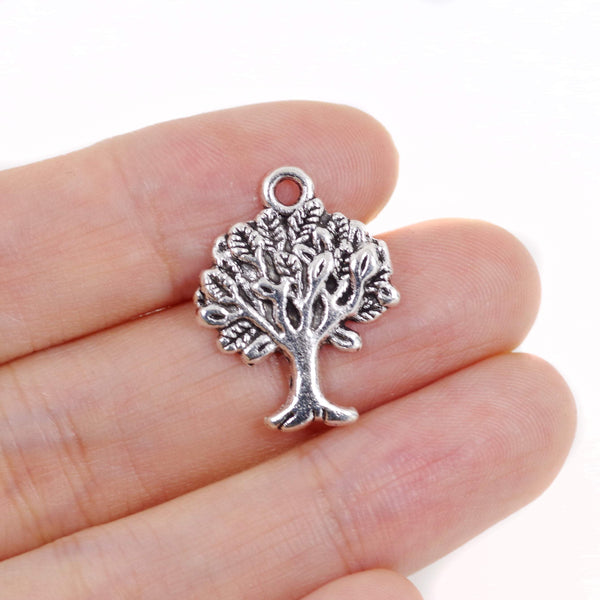 10 Pcs Tree Charm Antique Alloy Jewelry Pendant