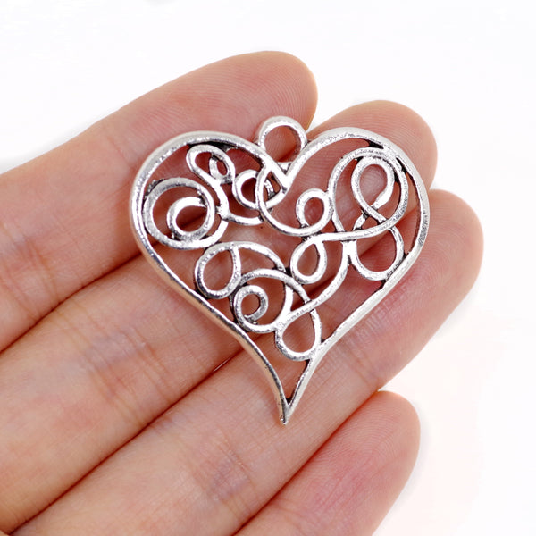 4 Pcs Love Charm Antique Alloy Jewelry Pendant