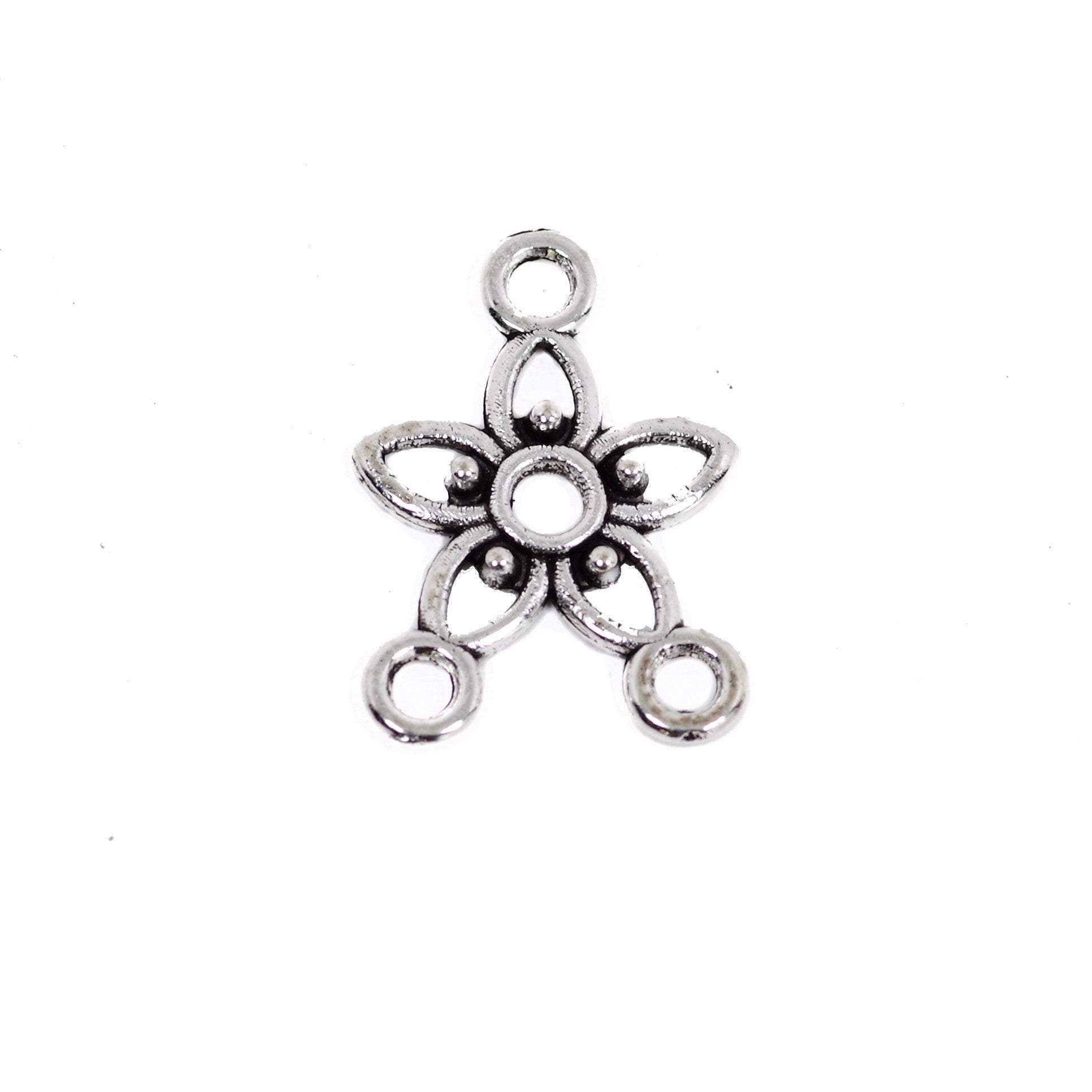 10 Pcs Triple Circle Flower Connector Antique Alloy Jewelry Pendant