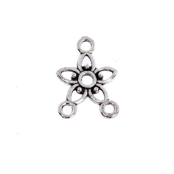 10 Pcs Triple Circle Flower Connector Antique Alloy Jewelry Pendant