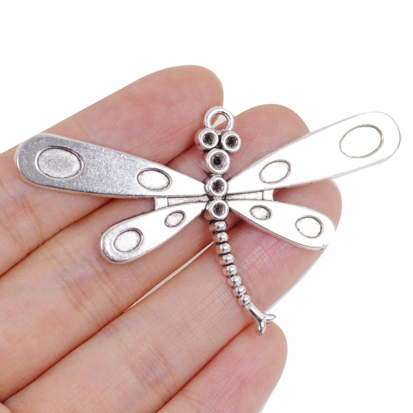 2 Pcs Dragonfly Charm Antique Alloy Jewelry Pendant