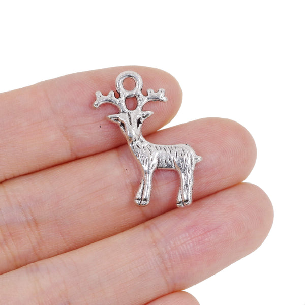 10 Pcs Deer Christams Charm Antique Alloy Jewelry Pendant