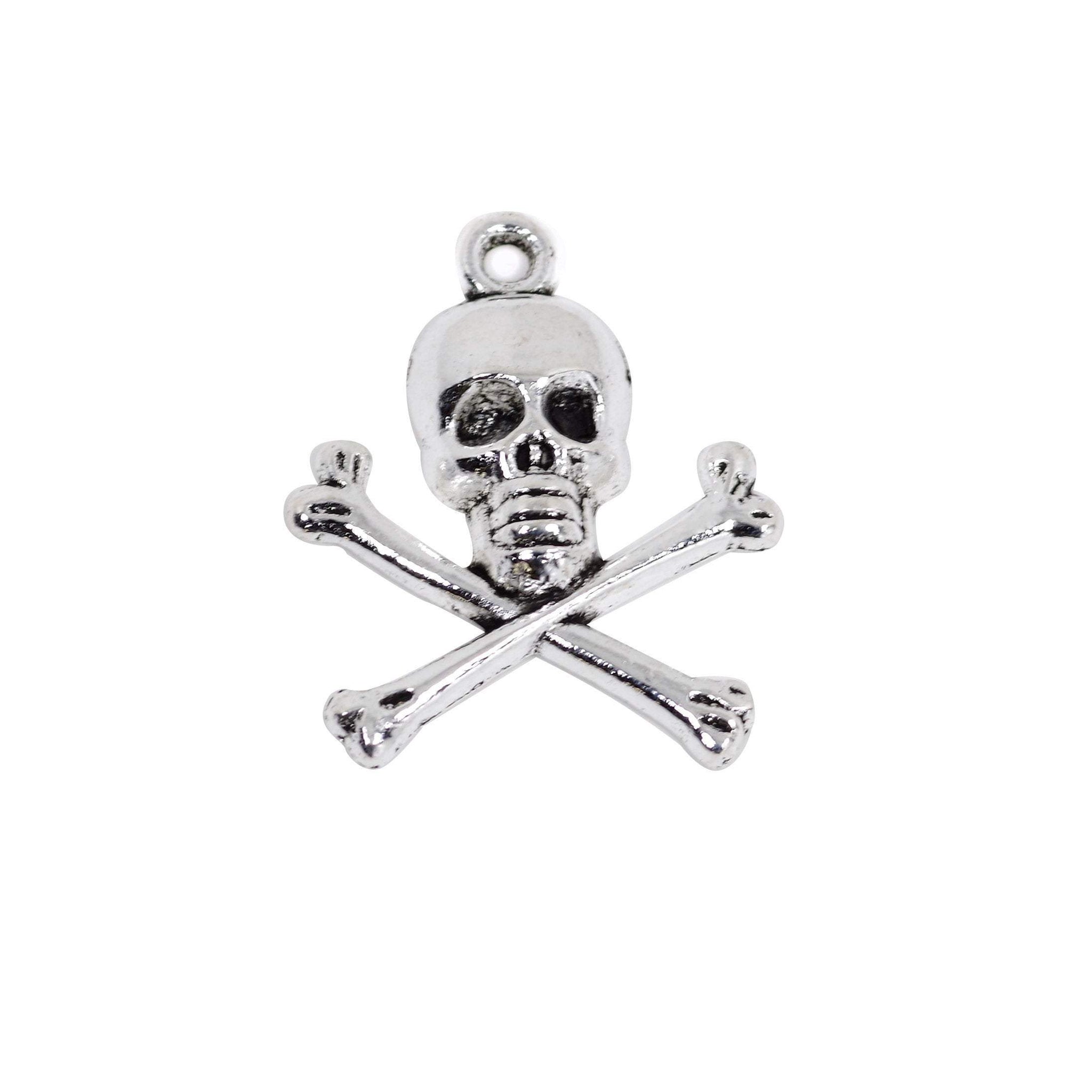 6 Pcs Vintage Skull Charm Antique Alloy Jewelry Pendant