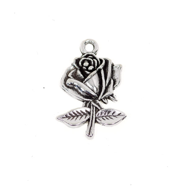 10 Pcs Vintage Rose Charm Antique Alloy Jewelry Pendant