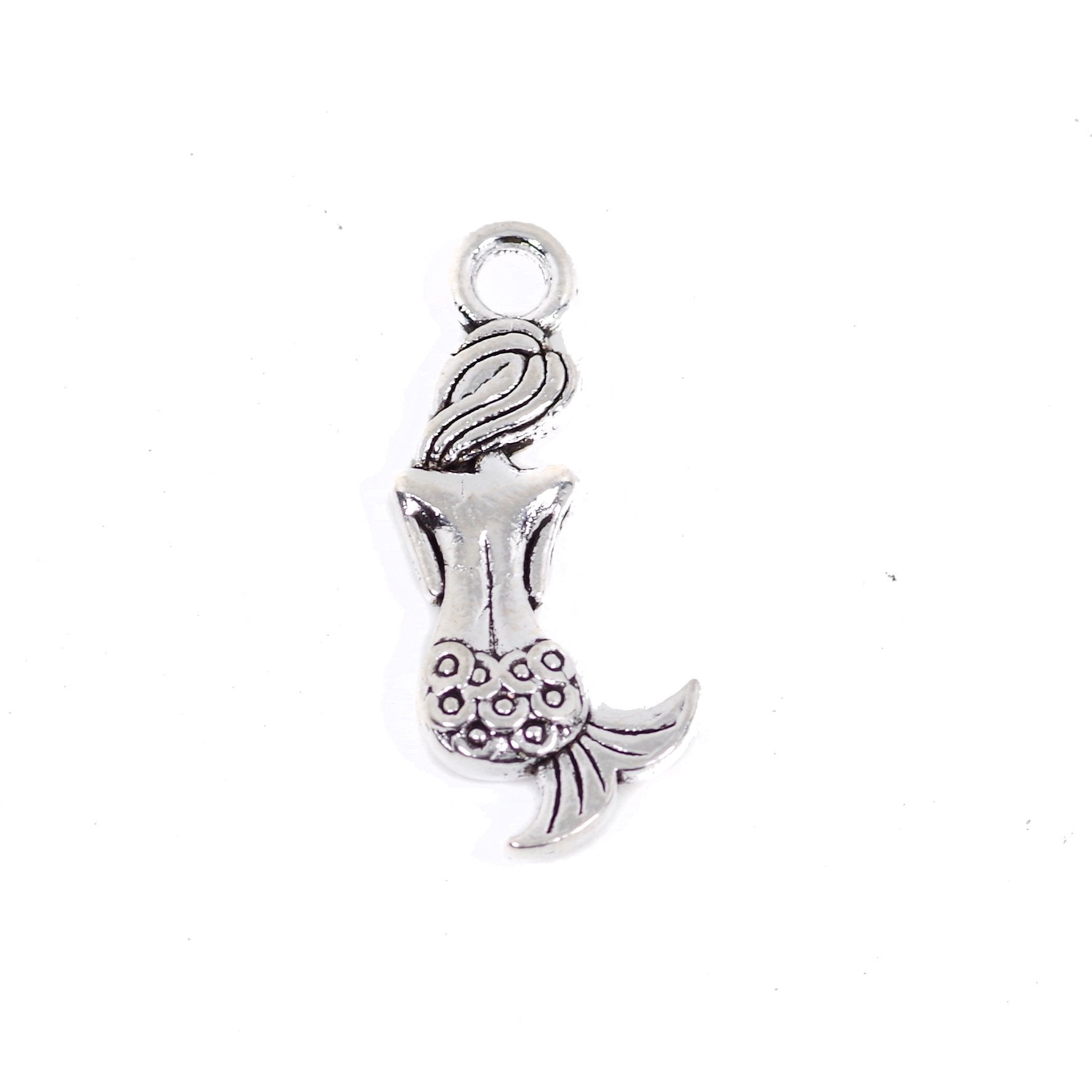 10 Pcs Vintage Mermaid Charm Antique Alloy Jewelry Pendant