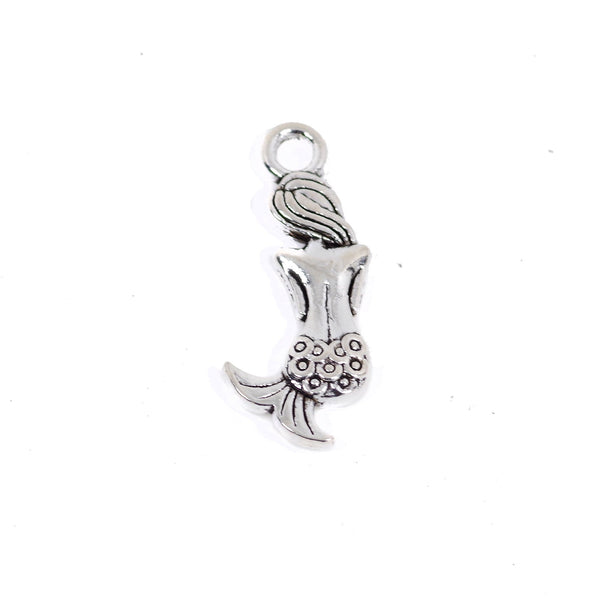 10 Pcs Vintage Mermaid Charm Antique Alloy Jewelry Pendant
