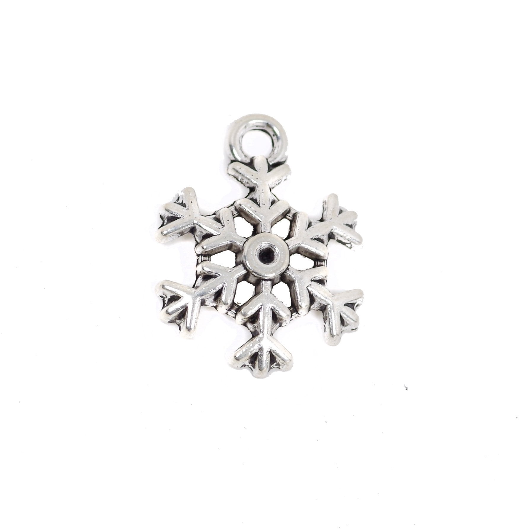 10 Pcs Vintage Snowflake Charm Antique Alloy Jewelry Pendant