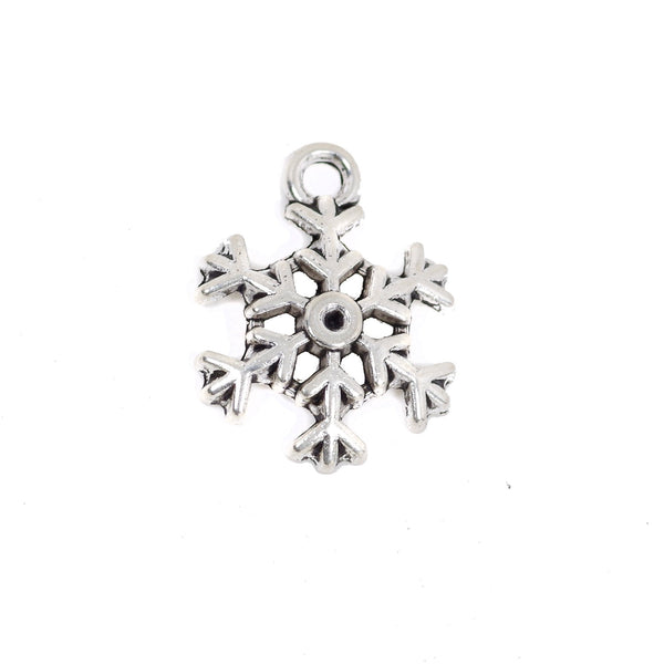 10 Pcs Vintage Snowflake Charm Antique Alloy Jewelry Pendant