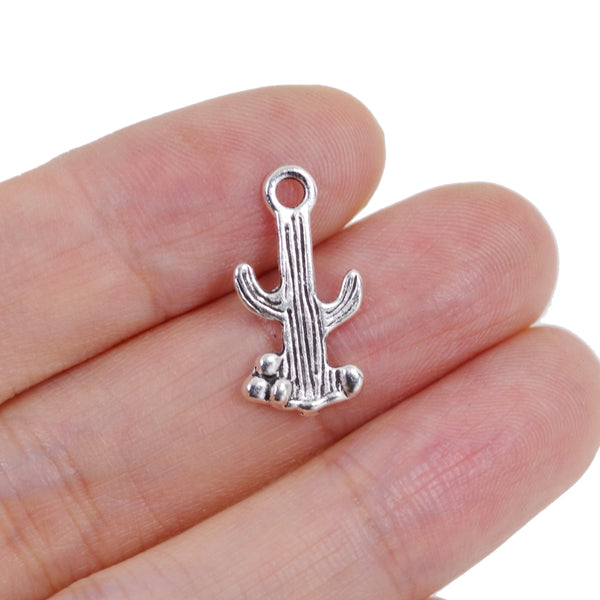 10 Pcs Vintage Cactus Charm Antique Alloy Jewelry Pendant