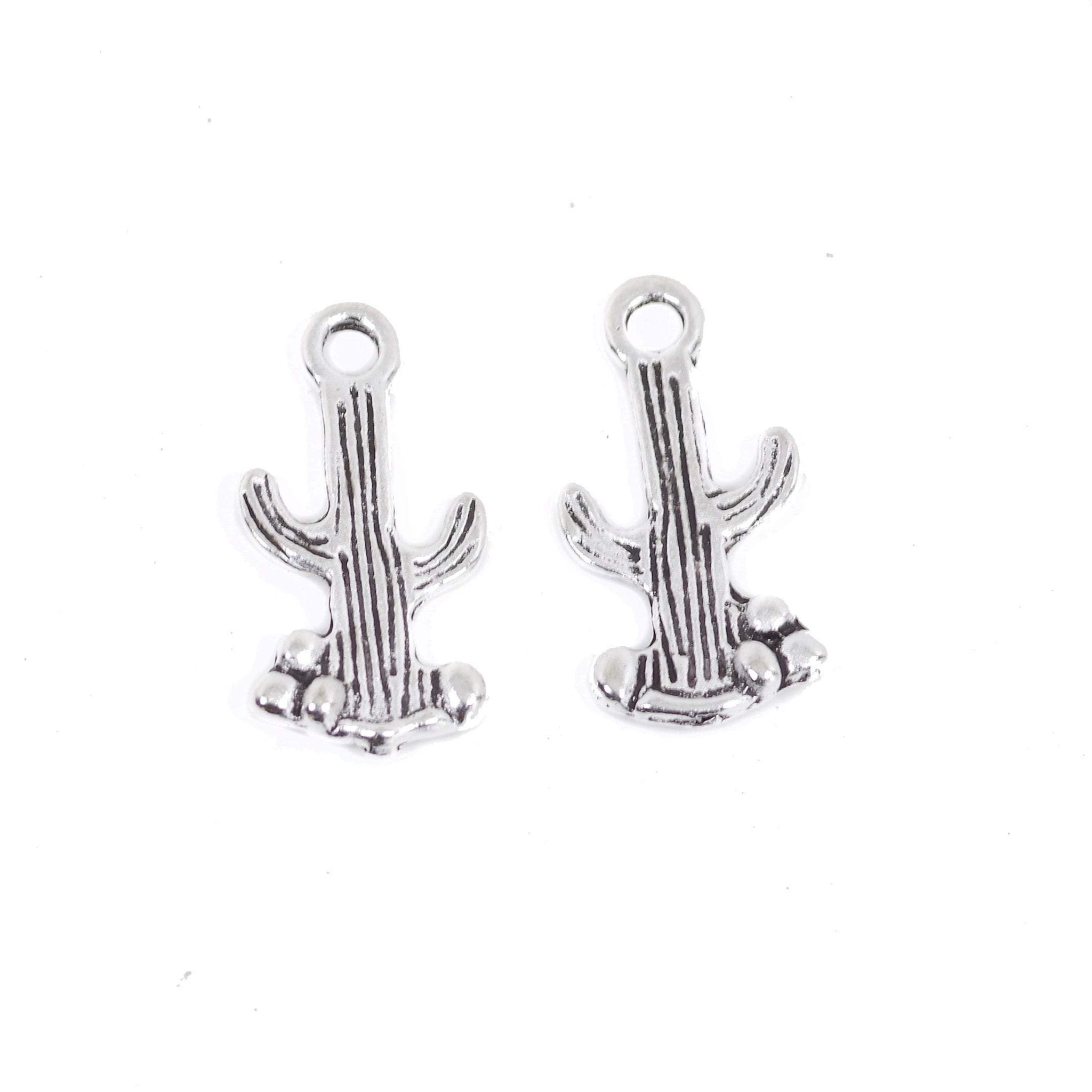 10 Pcs Vintage Cactus Charm Antique Alloy Jewelry Pendant