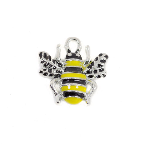 10 Pcs Bee Enamel Charm Jewelry Bracelet Pendant