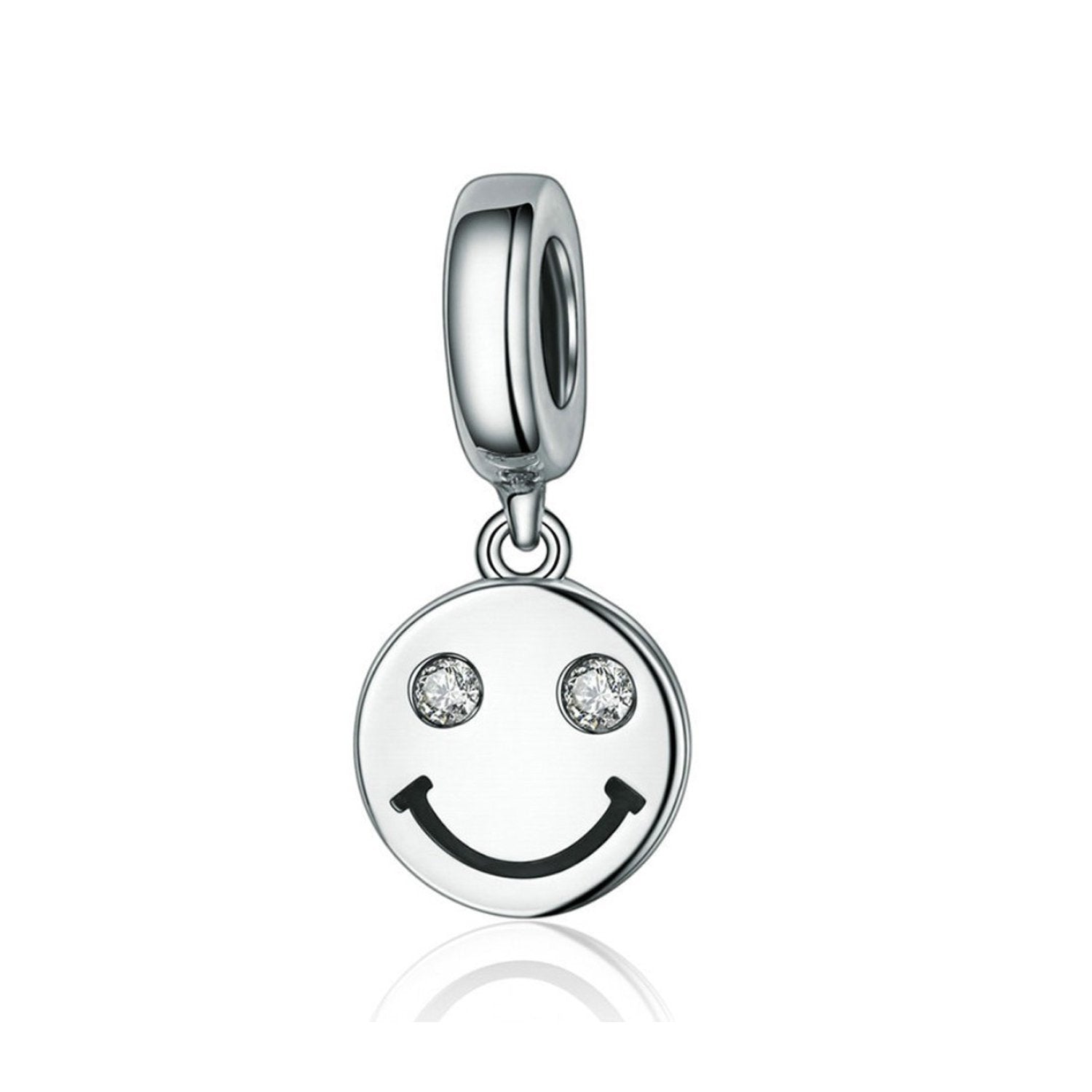 925 Sterling Silver Smile Face Charm Bead for Bracelet Pendant