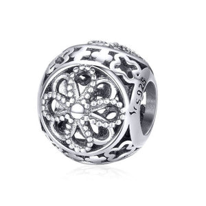 925 Sterling Silver Flower Charm Bead for Bracelet Pendant