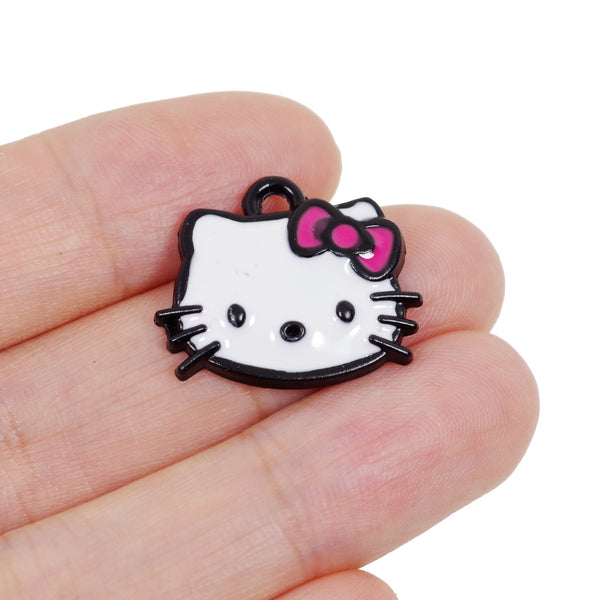 4 Pcs Hello Kitty Enamel Charm Jewelry Bracelet Pendant