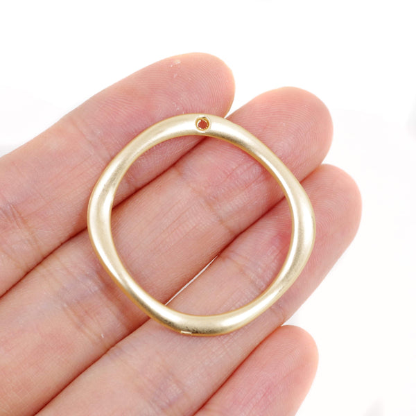 4 Pcs Matt Gold Plated Geometry Charm for Jewelry Making