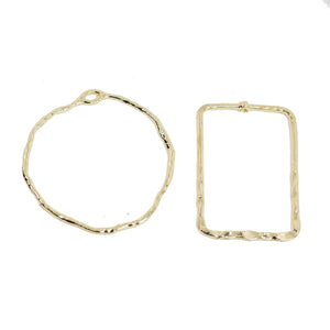 2 Pcs 18K Gold Plated Irregular Earring Charm for Jewelry Making