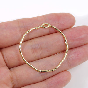 2 Pcs 18K Gold Plated Irregular Earring Charm for Jewelry Making